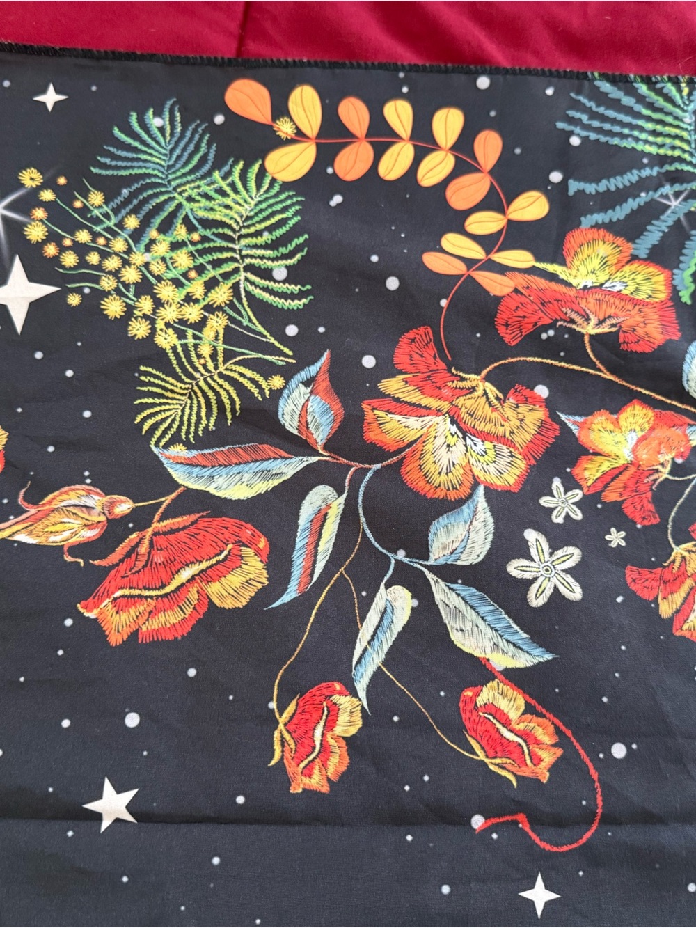Celestial Moon Phases Tapestry with Floral Border - Picture 5 of 6
